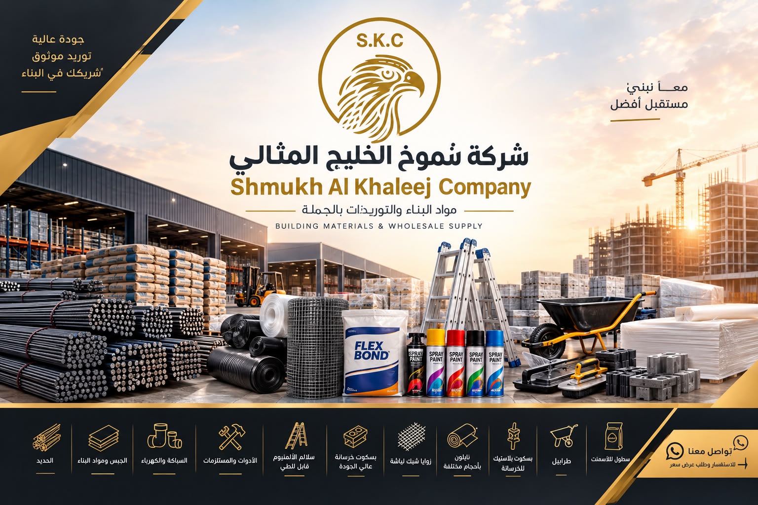 مواد البناء والتوريدات بالجملة - شموخ الخليج المثالي